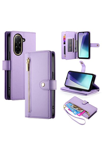 sscase Zipper Θήκη Πορτοφόλι με Λουράκι Purple (Xiaomi Redmi A5 4G/Poco C71 4G)
