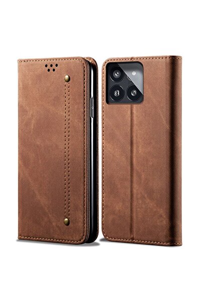 sscase Denim Texture Θήκη Βιβλίο Coffee (Xiaomi Poco X6 Pro 5G)