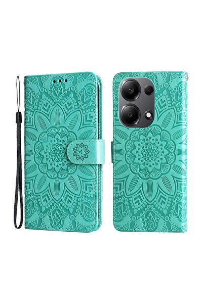sscase Embossed Sunflower Θήκη Πορτοφόλι Green (Xiaomi Redmi Note 13 Pro 4G/P...