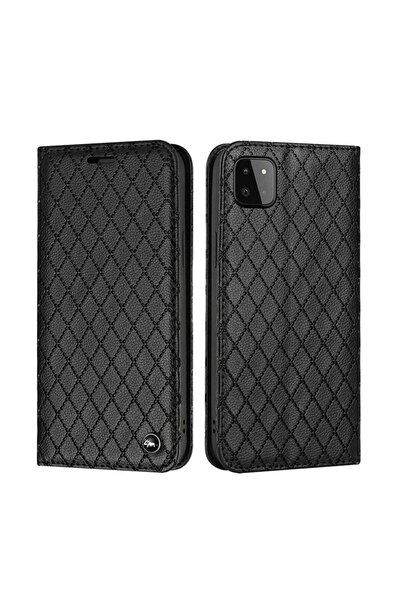 sscase Rhombus Texture Θήκη Βιβλίο Black (Samsung Galaxy A22 5G)