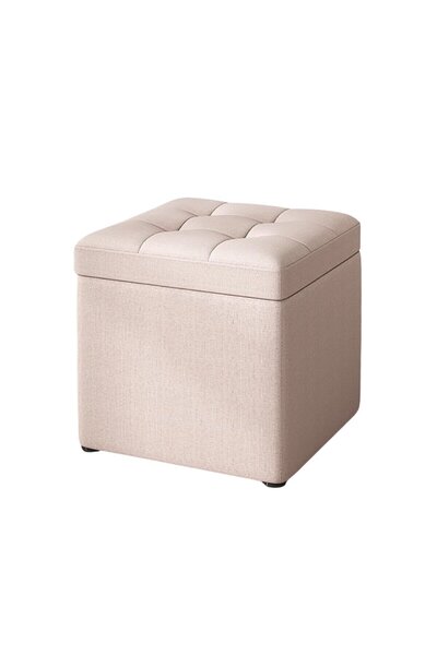 Smart Heater & Cooler Storage stool, 30x30x35cm, Cream – Modern design in fab...
