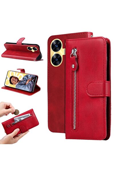 sscase Zipper Θήκη Πορτοφόλι Red (Realme C55)