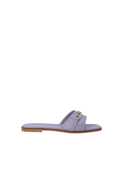 DİSPARİTA Women's Flat Slippers Genuine Leather Shoes