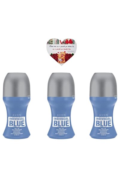AVON 3 x Roll-on Antiperspirant Individual Blue,