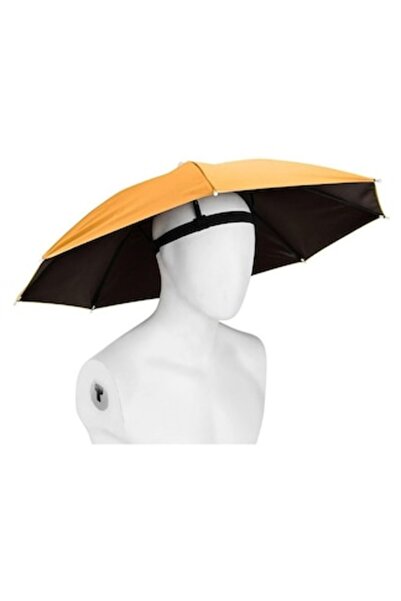 DAMUR Head Umbrella, Diameter 69 cm, Elastic Headband, UV/Rain Protection, Or...