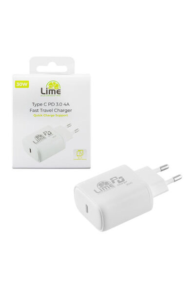Lime&co Φορτιστής Lime Χωρίς Καλώδιο με Θύρα USB-C, Παροχή Ισχύος 30W / Γρήγο...