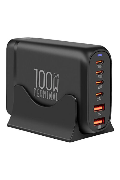 OBAL:ME Βάση Φόρτισης GaN με 2 Θύρες USB-A και 4 Θύρες USB-C, Παροχή Ισχύος 1...