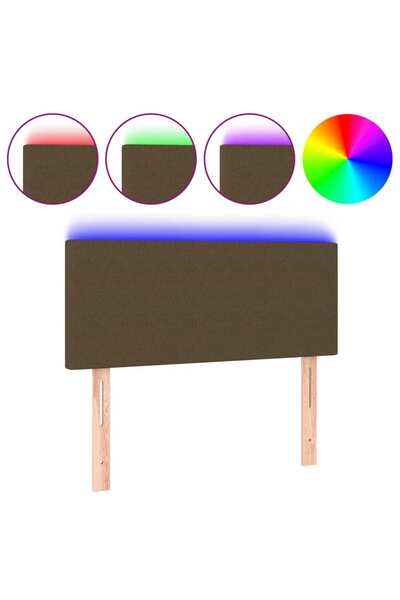 vidaxl LED headboard, dark brown, 100x5x78/88 cm, textile