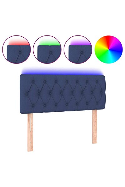 vidaxl LED headboard, blue, 100x7x78/88 cm, textile