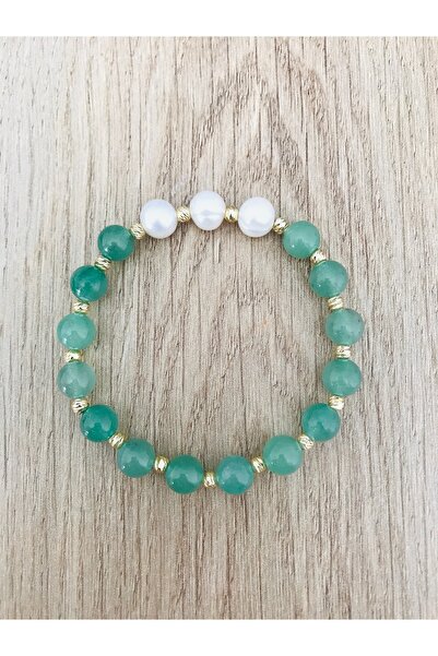 MK tasarım True Pearl- Aventurine Stone Bracelet Mk.7000.806- Comfort-Peace-E...