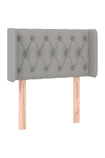 vidaxl Light grey headboard with wings 83x16x78/88 cm textile