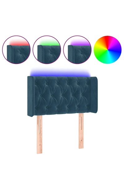 vidaxl LED headboard, dark blue, 83x16x78/88 cm, Velvet