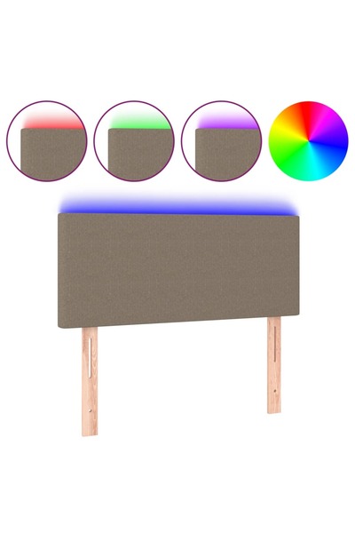 vidaxl LED headboard, taupe grey, 90x5x78/88 cm, textile