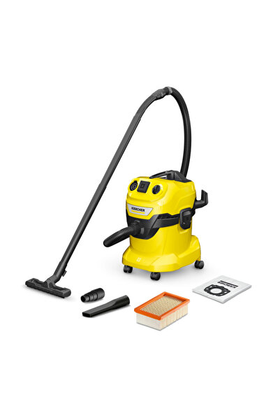 Karcher WD 4 P V-20/5/22 Wet/Dry Vacuum Cleaner, 20 L, 1000 W (Yellow/Black)