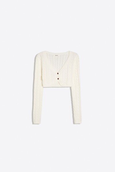 Bershka Örgü detaylı crop ceket