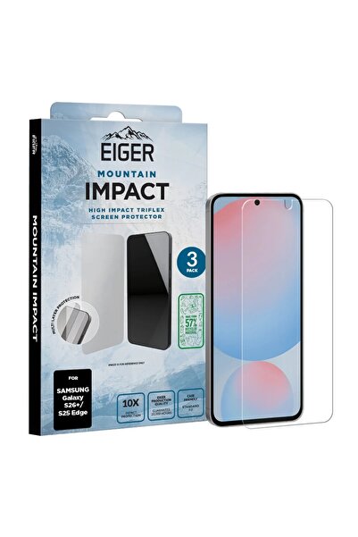 EIGER Pachet 3 buc Folie Mountain Impact GRS Samsung Galaxy S26 Plus/ S25 Edg...