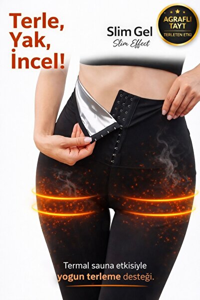 SLİM GEL Sauna Tayt - Tayt Model Yağ Yakan Zayıflatan Iki Beden Incelten Yüks...