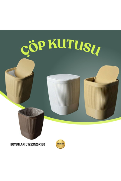 Ercinova Kapaklı Masaüstü Çöp Kutusu – Mini Çöp Kovası – Ofis ve Çalışma Masa...