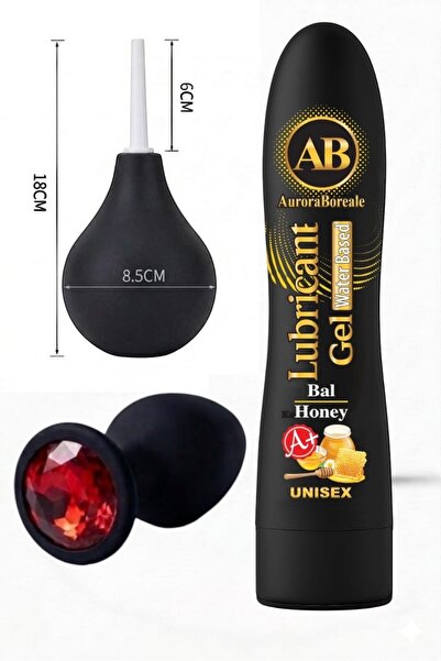 AuroraBoreale Büyük Boy Ballı Kayganlaştırıcı Jel Temizleme Pompası Kırmızı T...