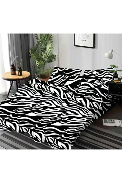 Sky Home Bedding set Finet 6 pieces, White/Black, Zebra-KY59