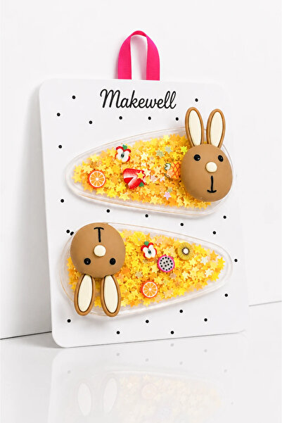 MakeWell 2-Piece Children's Snap Clips with Rabbit Figures – Purple Glittery ...