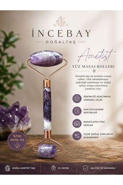 İNCEBAY DOĞALTAŞ Ametist Roller Masaj Aleti