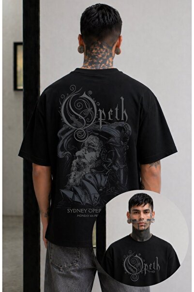 Fuddy Moda Tricou unisex cu imprimeu la spate Opeth Sydney Opera House, trico...