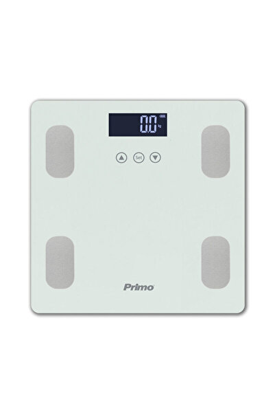 Primo Ζυγαριά Σώματος Λιπομετρητής PRBS-40464 180Kg Υάλινη Λευκή/Inox