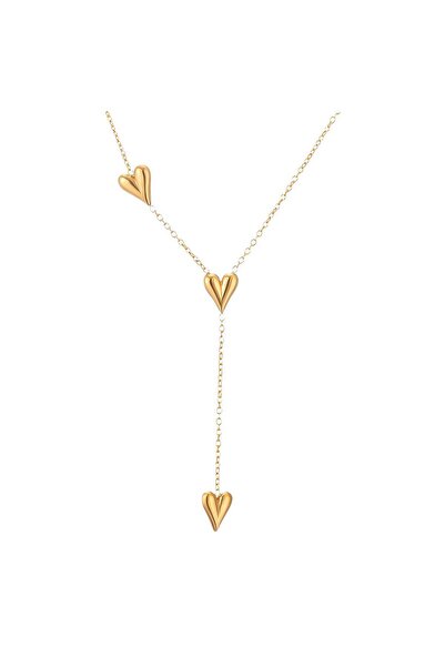 OEM Heart Necklace plated with 18K gold – 42+5 cm