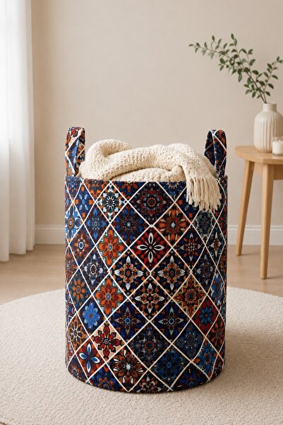 Paris Home Ethnic Patterned Foldable Fabric Toy and Laundry Basket Children's...