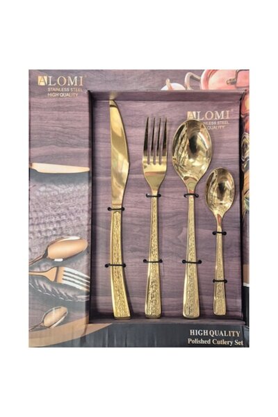 OEM Set de tacâmuri din oțel inoxidabil, 24 de piese, auriu, ideal pentru uz ...