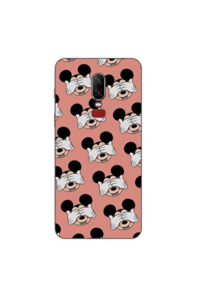 OEM Husa compatibila cu OnePlus 6 Silicon Gel Tpu Model Mickey Pattern Peek A...