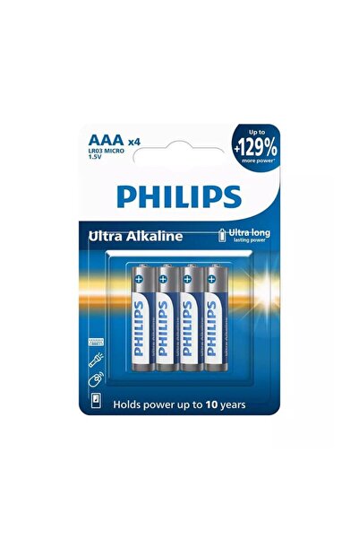 Philips LR03E4B/GRS Ultra αλκαλικές μπαταρίες Blister 4τμχ AAA