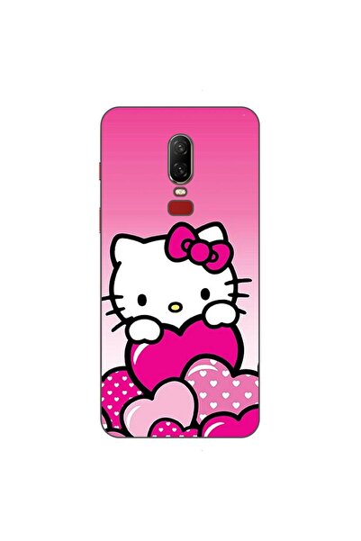 OEM Husa compatibila cu OnePlus 6 Silicon Gel Tpu Model Hello Kitty Pink Hearts