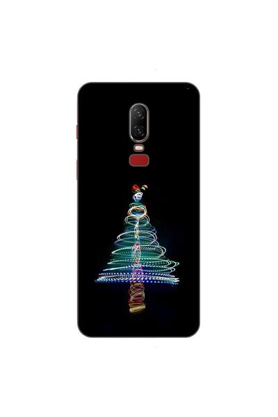 OEM Husa compatibila cu OnePlus 6 Silicon Gel Tpu Model Craciun Brad Neon