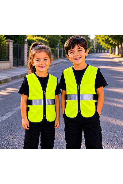 Teknik Reflektörlü Fermuarlı Mühendis Yelek ( yandan ayarlamalı bantlı)