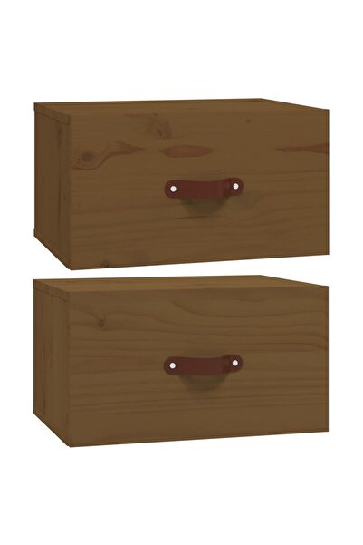 vidaxl Noptiere de perete, 2 buc., maro miere, 40x29,5x22 cm