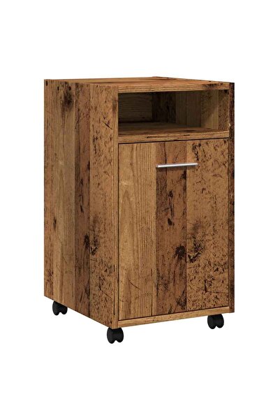 vidaxl Dulap lateral cu roți, lemn vechi, 33x38x60 cm, PAL