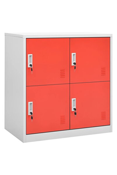 vidaxl Locker room, light grey and red, 90x45x92.5 cm, steel