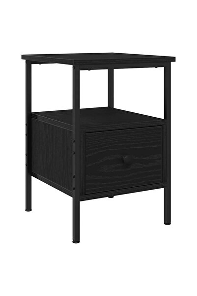 vidaxl Dulap de noapte Stejar Negru 34 x 36 x 50 cm Lemn compozit