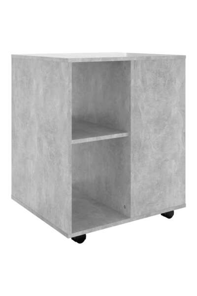 vidaxl Wardrobe with wheels, concrete grey, 60x53x72 cm, chipboard