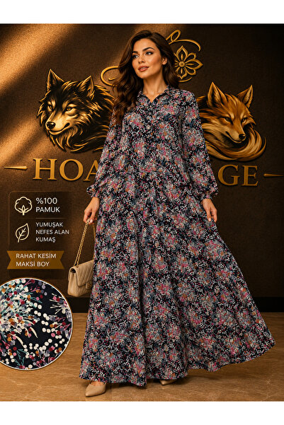 hoaryage فستان طويل من الفيسكوز، تصميم مريح، مقاس كبير، فضفاض، أنيق، مناسب لل...