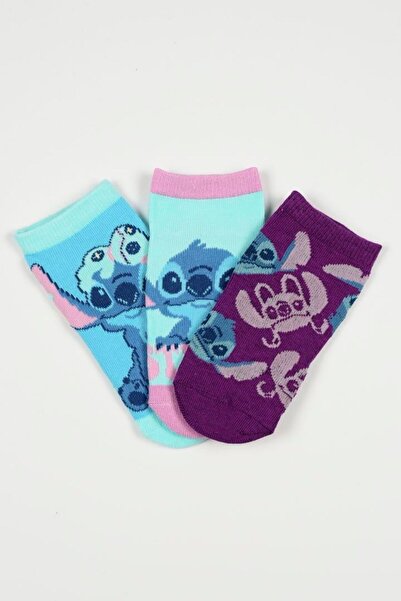 Disney Παιδικές Κάλτσες για Κορίτσι Stitch Χρώματος Πολύχρωμo EZO6019.PACK1