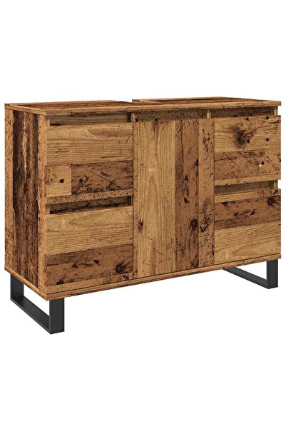 vidaxl Bathroom sink cabinet, old wood, 80x33x60 cm, processed wood