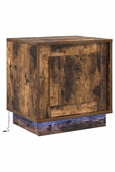 vidaxl Dulap de noapte Stejar fumuriu 44 x 34,5 x 45 cm Lemn compozit