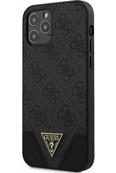 Guess Triangle Back Cover Synthetic Leather Gray (iPhone 12 / 12 Pro) Code: G...