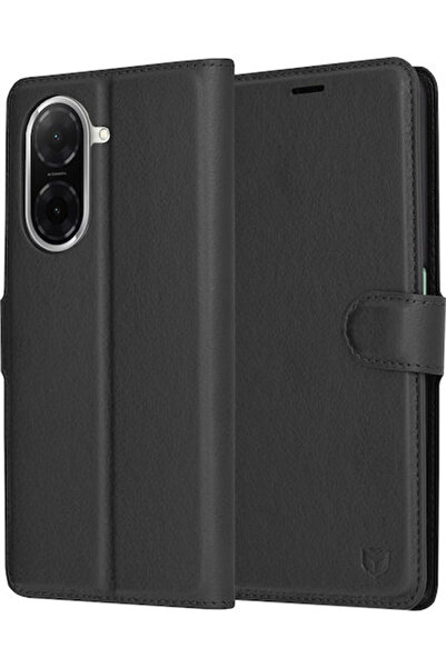 Techsuit Θήκη Folio Δερμάτινη / Σιλικόνης Μαύρη (Redmi A5)