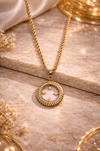 Bozhi Necklace Steel Gold Business Woman Style