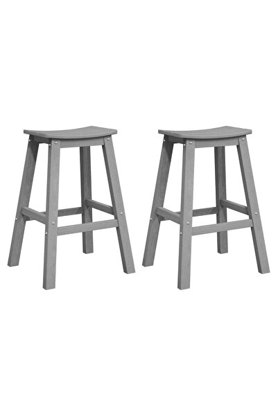 vidaxl Scaun de bar 2 pcs Gri deschis 52 x 43 x 73,5 cm HDPE