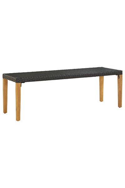 vidaxl Bancă de grădină, negru, 80 cm, poliratan